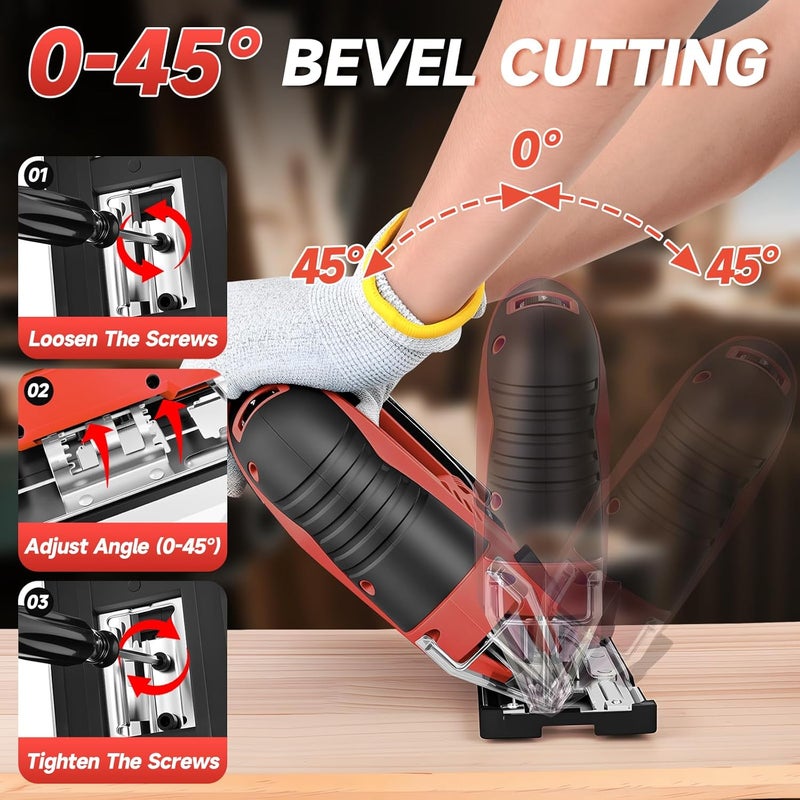 CAMXTOOL Jigsaw Compatible with Milwaukee 18V Battery (No Battery), Cordless Jig Saw Brushless Jigsaw Tool with LED Light, 0°- 45° Bevel Cuts, 3 Orbital Settings for Straight/Curve/Circle Cutting - Image 5